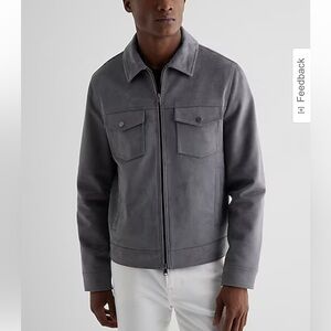 Express Gray Lightweight Shirt Jacket Modern Design